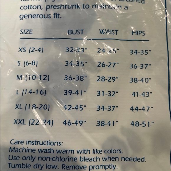 Cascade blues new in package, vintage flannel pajamas, set medium - Picture 3 of 4